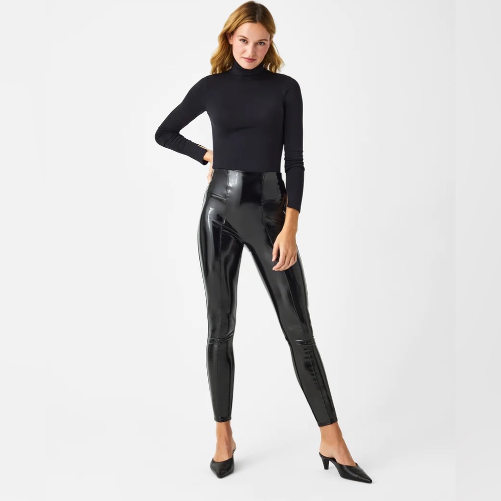 Spanx faux patent leather leggings
